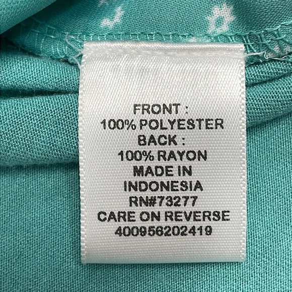 Elle Sleeveless Floral Blouse Back Keyhole Opening with Tie M - Picture 12 of 15